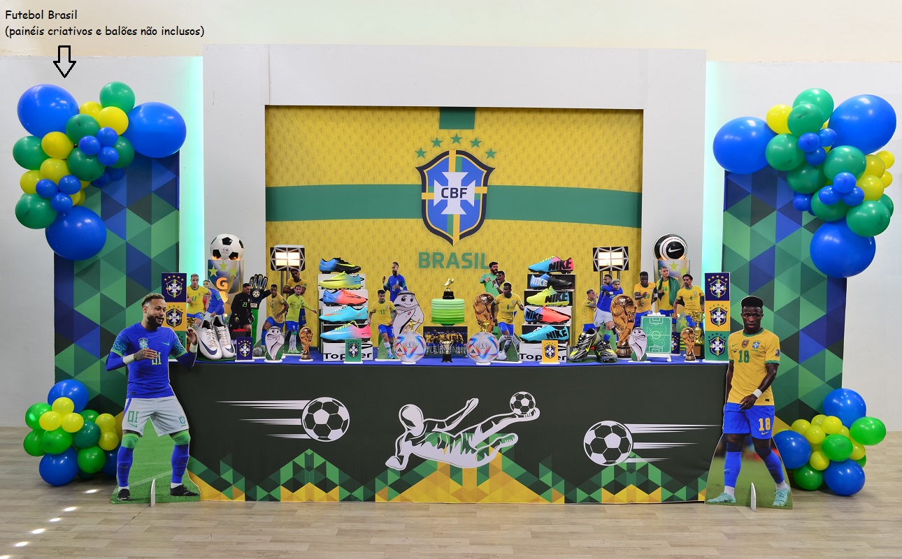 Futebol Brasil – Arte Alegria, Decoração para Festa Infantil, Decorações  para Festas Infantis