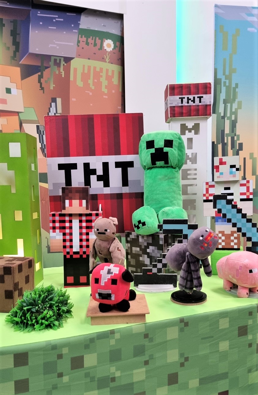 Decoração de Mesa Minecraft - 4 un - Alegra Festa - Artigos para Festas
